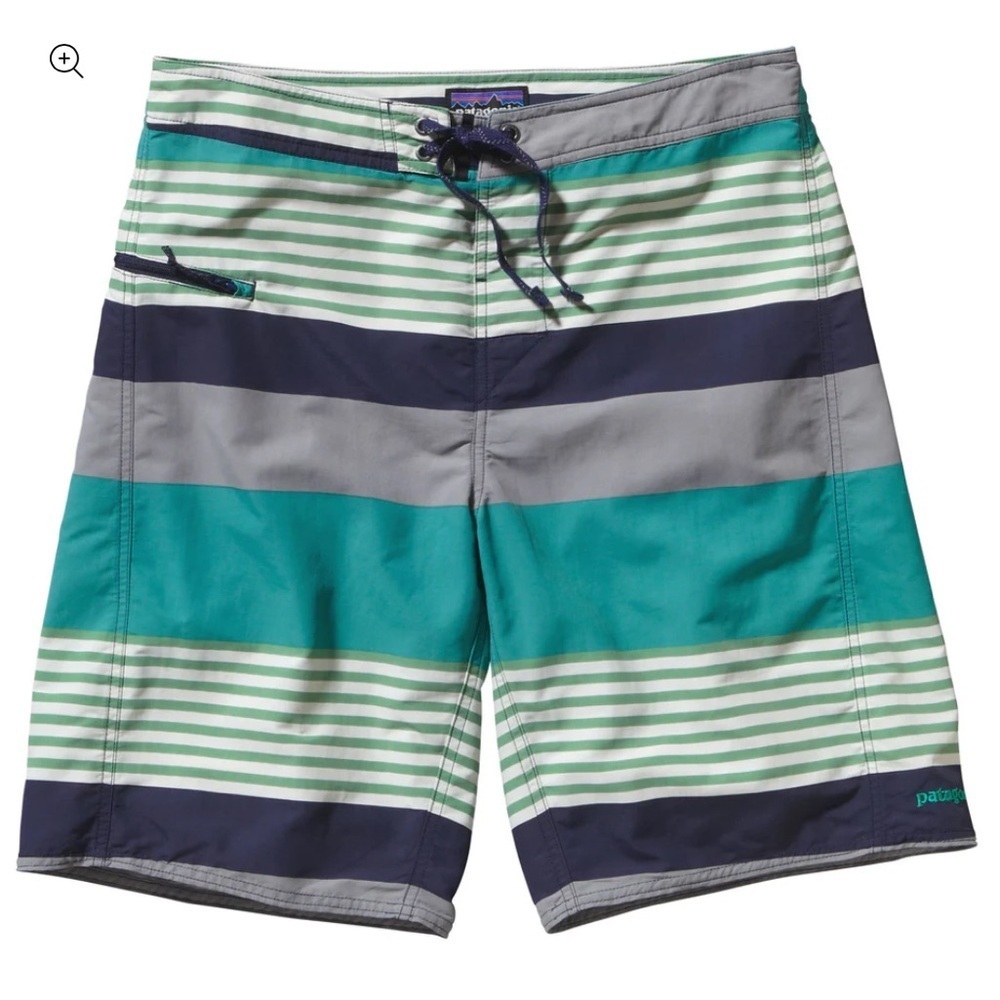 Patagonia Wavefarer Engineered Board Shorts Fitz Stripe Men’s 32 Swim Trunks